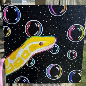 Vibrant Yellow Snake Art Print for Reptile Lovers